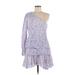 La Maison Talulah Cocktail Dress - A-Line One Shoulder Long sleeves: Purple Dresses - Women's Size Medium