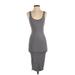 Ali & Jay Casual Dress - Midi Scoop Neck Sleeveless: Gray Print Dresses - Women's Size Small