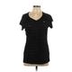 Nike Active T-Shirt: Black Solid Activewear - Women's Size Large