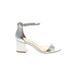 Mark + James by Badgley Mischka Heels: Silver Shoes - Women's Size 8 1/2 - Open Toe