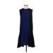 Stella McCartney Casual Dress - A-Line: Blue Color Block Dresses - Women's Size 4