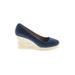 J.Crew Wedges: Blue Print Shoes - Women's Size 10 - Round Toe