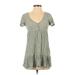 Pull&Bear Casual Dress - Mini: Gray Print Dresses - Women's Size X-Small