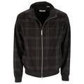 Les Deux Jacke "Como Check Harrington Wool Mélange Jack" Herren charcoral melange / grey melange, Gr. M, Polyester, Karierte