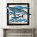 Highland Dunes Whales in Frame Wooden Wall Decor in Blue/Brown | 12" H x 10" W | Wayfair D16A8C291C294124B1E8EC780EDFE4CC