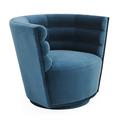 Club Chair - Jonathan Adler Maxime Swivel Club Chair Velvet/Fabric in Blue | 30 H x 32.75 W x 28 D in | Wayfair 32582