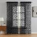 Rosdorf Park Froehlich Floral Sheer Rod Pocket Curtain Panels Polyester in Black/Brown | 63 H x 54 W in | Wayfair CDC2425CAF494456AA20EC7EC13A6A2B