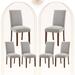 Red Barrel Studio® Bontrager Nailed Trim Linen Parsons Dining Chairs w/ Solid Wood Legs Wood/Upholstered/Fabric in Gray | Wayfair