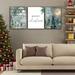 The Holiday Aisle® 3 Panels Framed Canvas Wall Art Decor Chrismas Painting,3 Pieces Merry Chrismas Phase & Snow | 24 " H x 36" W x 4.5" D | Wayfair