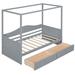 Harriet Bee Jakaris Daybed Wood in Gray | 66.1 H x 77.6 W x 37.3 D in | Wayfair FBF02975CEF64BDB867347947A1013F3