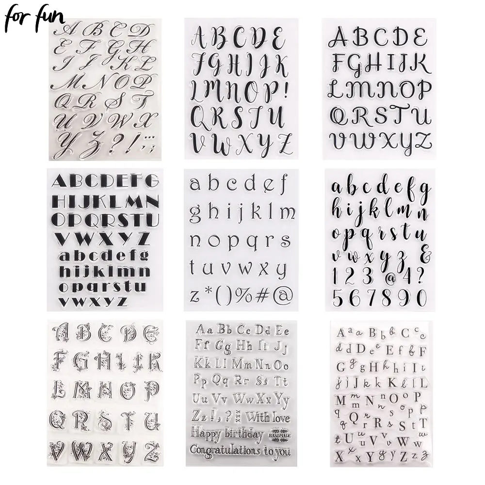 Sceau de lettres Transparent en Silicone pour bricolage, décor de l'alphabet clair, feuille de tampon en caoutchouc, Scrapbook, Album Photo, carte en papier artisanale