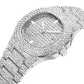 Montre unisexe à quartz glacé pour hommes et femmes acier au diamant montres Hip Hop marque