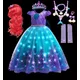 Robe de Princesse Ariel avec Lumières LED pour Fille Costume de Coslplay de la Petite Sirène