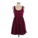 Maitai Casual Dress - A-Line Scoop Neck Sleeveless: Burgundy Solid Dresses - Women's Size Large
