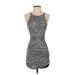 Fashion Nova Casual Dress - Mini Crew Neck Sleeveless: Gray Marled Dresses - Women's Size Small