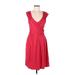 DKNY Casual Dress - Wrap: Red Dresses - Women's Size Medium