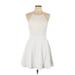 Emerald Sundae Casual Dress - Mini Scoop Neck Sleeveless: White Print Dresses - Women's Size 11