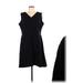 Lands' End Casual Dress - Mini V-Neck Sleeveless: Black Solid Dresses - Women's Size Large