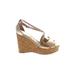 G.I.L.I. Wedges: Gold Print Shoes - Women's Size 9 - Peep Toe