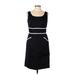 Antonio Melani Casual Dress - Sheath Scoop Neck Sleeveless: Black Color Block Dresses - Women's Size 10
