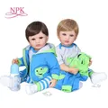 NPK 55CM originale NPK full body silicone bebe doll reborn boy ha due colori capelli bambino regalo