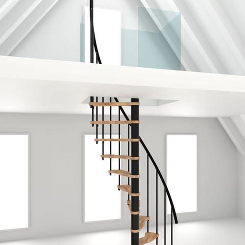 Minka Spindeltreppe Suono Smart Buche schwarz Wendeltreppe, 120×68 cm