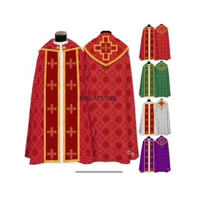 Männer Frauen Medieval Retro Priester Mönch Langes Kleid Cosplay Kostüm Kreuz Druck Muslimischen Missionar Umhang Cape Halloween Party Robe Image