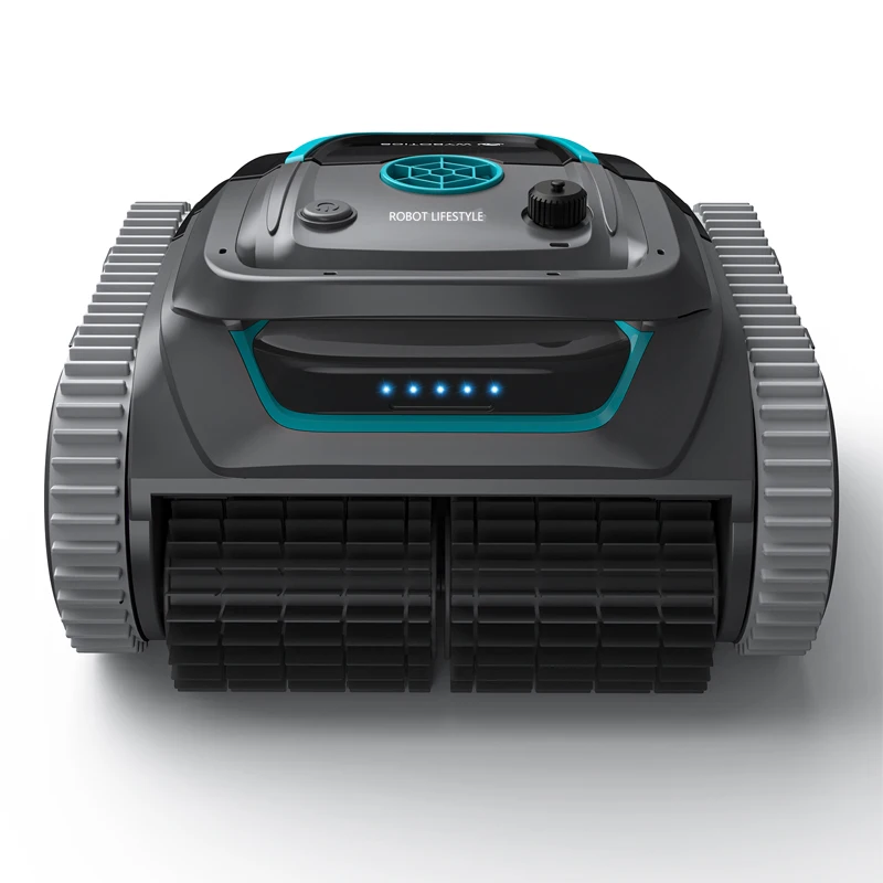 Roboter-Schwimmbadreiniger, kabellos, APP-Steuerung, wiederaufladbarer Lithium-Akku, 6400 mAh, Routenplanung für Fliesen, PVC, Mosaik, Zement