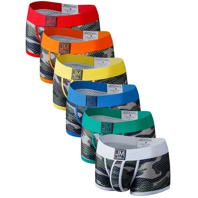 6 Teile/los Männer Unterwäsche Boxershorts Männer Boxer Briefs Ropa Interior Hombre Calzoncillos Atmungsaktive Hombre Mesh Camouflage Nylon Image