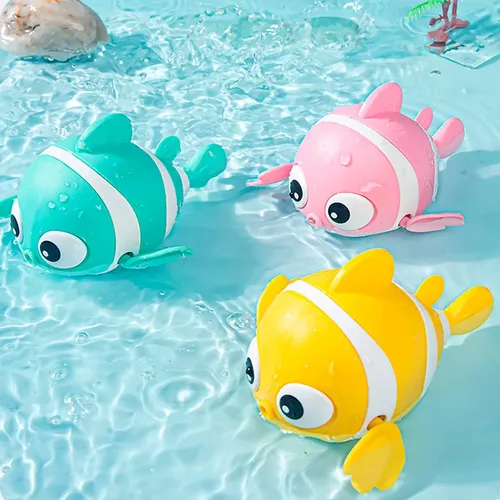 Baby Bad Spielzeug niedlichen schwimmenden Fisch Cartoon Tier schwimmende Aufzieh spielzeug