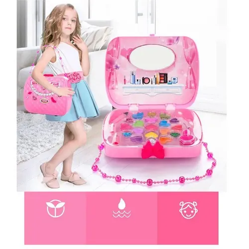 Baby Mädchen Make Up Set Spielzeug Pretend Spielen Kosmetik Tasche Schönheit Haar Salon Spielzeug