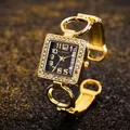Uthai w85 Damen uhren offenes Armband Uhren set Diamant Zifferblatt quadratische Mädchen uhr