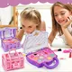 Mädchen Spielen Haus Schmuck Box Dressing Up Spielzeug Lidschatten Zubehör Machen-up Spielzeug