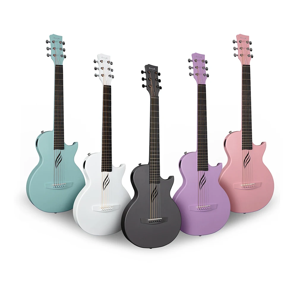 Enya Nova Go Akustikgitarre aus Kohlefaser, ein Korpus, 35-Zoll-Gitarren, Reisen mit Anfängerkit, inklusive Gigbag und Riemen Image