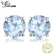 JewelryPalace Runde 2ct Genuine Blau Topas 925 Sterling Silber Stud Ohrringe für Frauen Mode