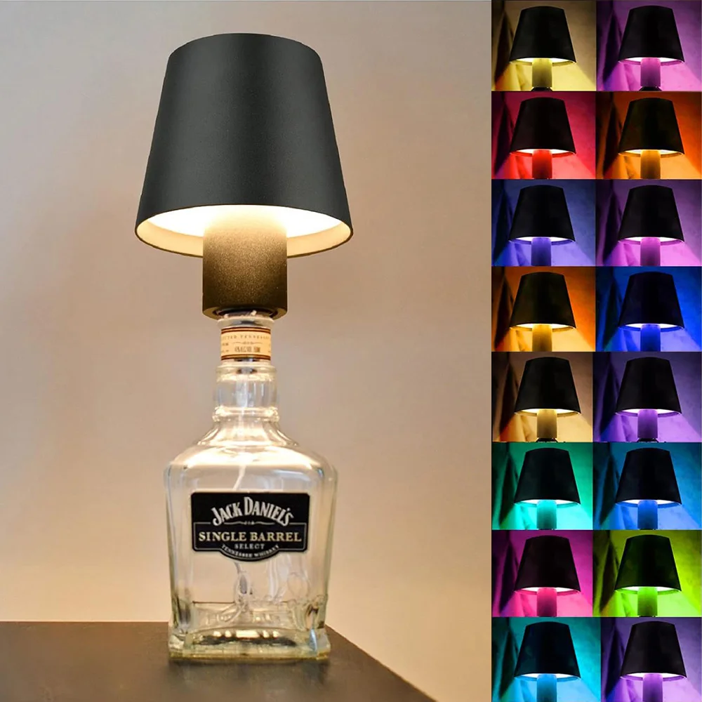 Tragbare dimmbare Weinflaschenlampe Touch Wireless Schreibtischlampen 4000 mAh wiederaufladbare LED-Tischlampe RGB Atmosphäre Nachtlichter Bar