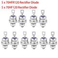 10X Spiral Rectifier Diodes for Battery Charging/Motor Control 70HFR120/70HF120
