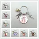 DIY ballerina keychain glass convex ballerina girl oil painting dancing dancer silhouette keychain