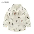 COOTELILI Cartoon Children Boys Shirt Kid Long Sleeve Car Shirts Child Kids Boys Shirt Tops Blouse