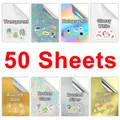 50 Sheets A4 Transparent Printable Vinyl Sticker Paper Glossy White Self-Adheisve Copy Paper for