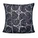 Sevita White/Blue Geometric Cotton Blend Throw Pillow, 20" x 20".