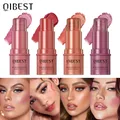 QIBEST Facial Blush Stick Long-lasting Natural Cheek Rouge Blusher Waterproof Lip Cheek Eye