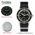 THORN 50-Fathoms Watch 40mm NH35 Movement Mechanical 316L Steel Mineral Crystal 200M Watchproof C3