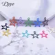 100pcs/lot AC7496 10mm Stars Charm Filigree Five-pointed Star Pendant Connector