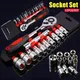 12 Piece Socket Automotive Repair Tool Set Quick Ratchet Wrench Set Hexagonal Automotive