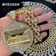 Delicate Shiny Last Supper Pendant Necklace Men's Jewelry Match Iced Out 13mm Cuban Link Fashion Men