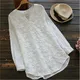 2023 Summer Autumn Hot Blouse Women Lace Long Sleeve Tops V Neck Embroidery Loose Plus Size S-5XL