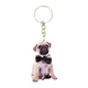 Pug Dog Acrylic Cute Pugs Keyring Fashion Keychains Men Key Chain Ring Boyfriend Gift Gifts for