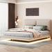 Stylish Upholstered Platform Bed with Sensor Light and Socket