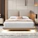 Full Size LED Floating Bed Low Profile Bed Multi-Functional Bed Frame, Beige